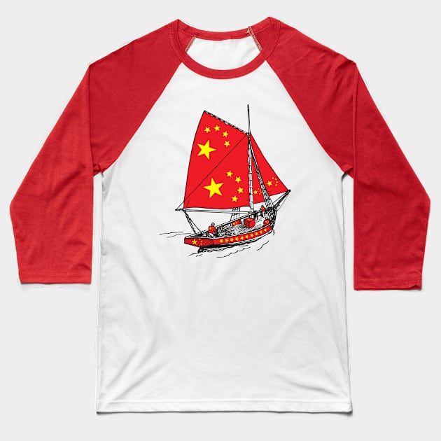 Vintage Proud of China Sailor with Chinese Pride Baseball T-Shirt by Mochabonk